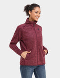 Women's Heated Full-Zip Fleece Jacket - Maroon