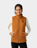 Women's Heated Quilted Vest - Brown