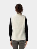 Women's Heated Recycled Fleece Vest - Grey / White
