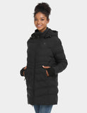 Women's Heated Puffer Parka Jacket - Black
